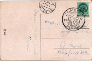 Zombor, Sombor; II. Rákóczi Ferenc szobor / statue of Francis II Rákóczi + "1941 Zombor visszat...