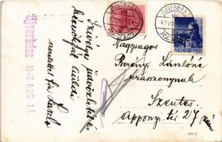 1943 Újverbász, Verbász, Novi Vrbas; M. kir. posta / post office. photo (tűnyom / pin mark)
