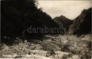 Tátra, Magas-Tátra, Vysoké Tatry; Pieniny, Janosikov skok (Zbojnicky skok) / Pieninen / Dunajec, Betyárugrás / Dunajec riverside. photo (EK)