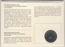 USA 1988P 1/2$ "John F. Kennedy" érmés borítékon 2 db bélyeggel, hátoldali ismertetővel T:...