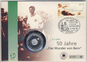 Németország 2004. 10€ Ag "Labdarúgó VB" érmés borítékon alkalmi bélyegzős bélyeggel, hátoldali ismertető tanúsítvánnyal T:BU