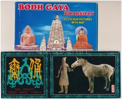 3 db modern képeslap füzet: Bodh Gaya (India), Qin Dynasty (Kína) / 3 modern postcard booklets: India and China