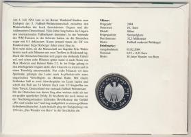 Németország 2004. 10€ Ag "Labdarúgó VB" érmés borítékon alkalmi bélyegzős bélyeg...