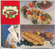 3 db modern magyar receptes képeslapfüzet / 3 modern Hungarian postcard booklets with recipes