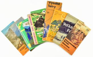 cca 1970-1990 Tátra, 10 db vegyes turistatérkép / Tatra Mountains, 10 tourist maps