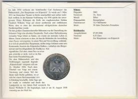 Németország 2002. 10€ Ag "50 éves a Német Televízió" érmés borítékon elsőnapi bé...