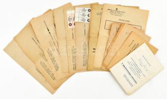 cca 1951-1956 A Gépipari Tudományos Egyesület vegyes iratai: meghívók, elismervény, tagsági bélyegek, stb.; össz. kb. 15 db