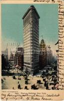 1905 New York, Flatiron Building, tram, automobiles (EK)