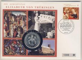 Németország 2007. 10€ Ag "Elisabeth von Thüringen 800. születésnapja" érmés borítékon elsőnapi bélyegzős bélyeggel, hátoldali ismertető tanúsítvánnyal T:BU