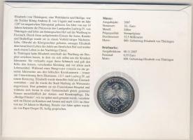 Németország 2007. 10€ Ag "Elisabeth von Thüringen 800. születésnapja" érmés borí...
