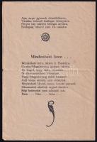 cca 1930 Rokkant panasza. Irredenta történelmi vers. 4 p