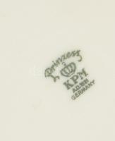 cca 1935-1945 KPM Prinzess tányér készlet, 6 nagy, 6 mély, 6 süteményes tányér, virágmintásak, jelzé...
