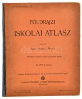 Földrajzi iskolai atlasza. Tervezte: Kogutowicz Manó. Bp., é.n. (1900 k.), Magyar Földrajzi Intézet. 33 t. IV. tetemesen bővített és javított kiadás. Félvászon kötésben, kissé sérült gerinccel, kissé kopott borítóval, laza kötéssel, előzéklapon ceruzás firkával.