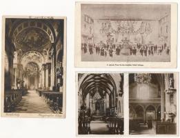 3 db régi történelmi magyar templom belső: Sopron, Szombathely, Rozsnyó