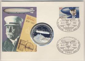 Németország DN "Ferdinand Graf von Zeppelin" Ag 22,5g emlékérem érmés borítékon alkami bélyegzős bélyeggel T:PP