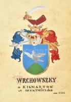 cca 2000-2020 Wrchowszky de Kismarton et Szentmiklós ad. 1583, nemesi címer. Festett címer (tempera), nyomtatott felirat, papír, 42x30 cm