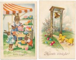 20 db főleg RÉGI húsvéti üdvözlő képeslap vegyes minőségben / 20 mostly pre-1945 Easter greeting postcards in mixed quality