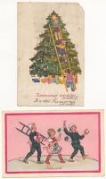 26 db főleg RÉGI karácsonyi és újévi üdvözlő képeslap vegyes minőségben / 26 mostly pre-1945 Christm...