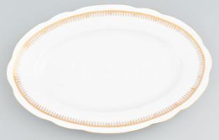 MZ Austria aranyozott mintás pecsenyés kínáló, jelzéssel, hibátlan, 36x24 cm