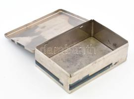 Art deco doboz.
Elegáns asztali levéltartó, Art deco lemez doboz, fekete-kék (kopott) festéssel, zs...