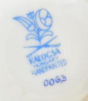 Kalocsai csészék alátéttel, 4 csésze és 6 alátét, jelzéssel, hibátlanok, d: 10,5 cm, csésze m: 6,5 c...