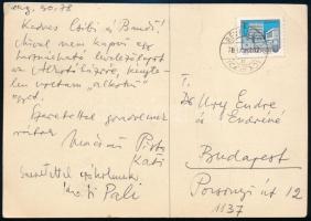 Mácsai István (1922- 2005): A szigligeti Alkotóház, 1978. Golyóstoll, papír, hátoldalán jelzett és M...