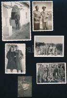 cca 1930-1945 A M. Kir. Honvédség katonáit ábrázoló 6 db fotó, vegyes állapotban, 11,5x8,5 cm és 6x4 cm között