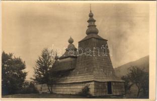 Kispolány, Sztropkó-Polena, Malá Polana; Zupa Zemplínska, Dreveny kostol. Národopisny odbor Matice Slovenskej VII. 1. Fot. Karol Plicka / fatemplom Zemplén megyében / wooden church