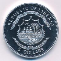 Libéria 2009. 5$ ezüstözött Cu "Nagy Hadvezérek - Charles de Gaulle" multicolor érme T:PP ...