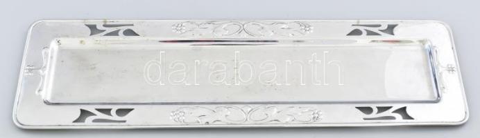 Szecessziós, pohárkészlet, ezüstözött, jelzett tálcán: WMF (WURTTEMBERGISCHE METALLWARENFABRIK). Ezü...