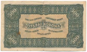 1923. 500K "Magyar Pénzjegynyomda Rt. Budapest" nyomdahely jelöléssel T:F,VG fo. Adamo K34