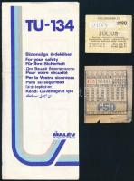 1947-85 6 db budapesti bérlet és jegy: 1947-48 BSzKRt. fényképes tanuló bérlet, Petőfi arcképpel, fé...