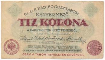 Kenyérmező/hadifogolytábor 1916. január 15. 10K arab sorozat-és sorszámmal T:F kis beszakadás
