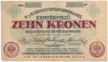 Kenyérmező/hadifogolytábor 1916. január 15. 10K arab sorozat-és sorszámmal T:F kis beszakadás