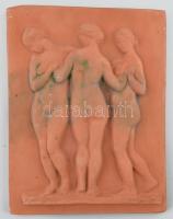Medgyessy Ferenc (1881-1958): Három grácia. Terrakotta relief, jelzett, kissé foltos 24x32 cm