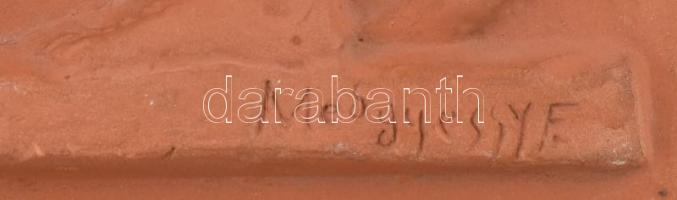 Medgyessy Ferenc (1881-1958): Három grácia. Terrakotta relief, jelzett, kissé foltos 24x32 cm