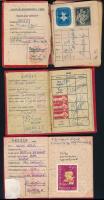 1946-67 Ugyanazon személy, későbbi vállalati vezető 3 db párt és 1 db szakszervezeti tagsági könyve: 1945 MKP, Polyák János (1909-) későbbi országgyűlési képviselő autográf aláírásával; szakszervezeti tagsági könyv érdekes bélyegekkel 1956-ból stb.
