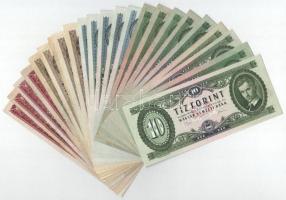 1962-1975. 10Ft (9x) + 1969-1980. 20Ft (5x) + 1983-1989. 50Ft (5x) + 1989-1995. 100Ft (4x) T:F,VG közte szép papír