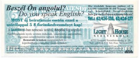 1999. "Light House Nyelviskola" reklámpénz C:AU