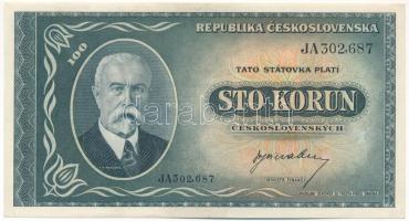 Csehszlovákia 1945. 100K JA302,687 T:UNC,AU Czechoslovakia 1945. 100 Korun C:UNC,AU Krause P#63