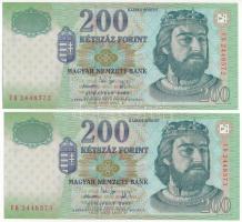 2005. 200Ft (2db) sorszámkövető T:XF