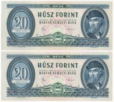 1980. 20Ft (2x) sorszámkövető T:AU