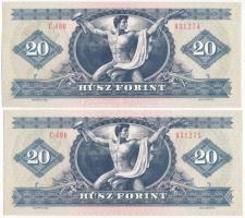1980. 20Ft (2x) sorszámkövető T:AU