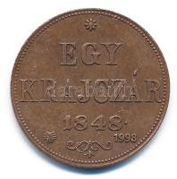 1848KB 1Kr Cu "1998-as jubileumi" utánveret (restrike) T:AU,XF