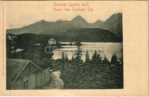 Tátra, Magas-Tátra, Vysoké Tatry; Csorba-tó. H. von Palocsay kiadása / Strbské Pleso / Csorbaer See / lake