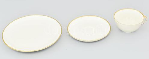 Fürstenberg német 3 részes reggeliző szett, jelzett, kis pattanással, d: 19,5 cm