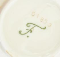 Fürstenberg német 3 részes reggeliző szett, jelzett, kis pattanással, d: 19,5 cm