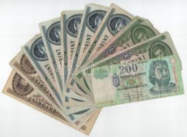 1969-2002. 10db vegyes forint bankjegy T:F,VG