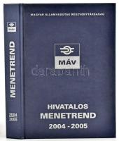 MÁV menettrendek, 4 db + 2 melléklet: Hivatalos menetrend 2004-2005; Szolgálati menetrendkönyv, 3 kötet: 100a, 30, 20-21; 1-2. sz. Módosítás a 2006/2007. évi menetrendhez (2 füzet). Vegyes állapotban.