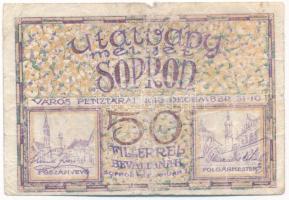Sopron 1919. 50f utalvány T:VG kis anyaghiány Adamo SOP-5.1.1